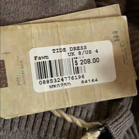 ALLSAINT TIDE DRESS IN FAWN SIZE 4 - Picture 3 of 4